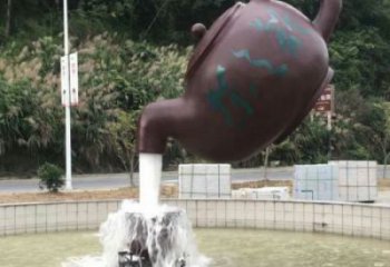 長壽小區天壺標志雕塑，多彩藝術，天壺雕塑生產廠家