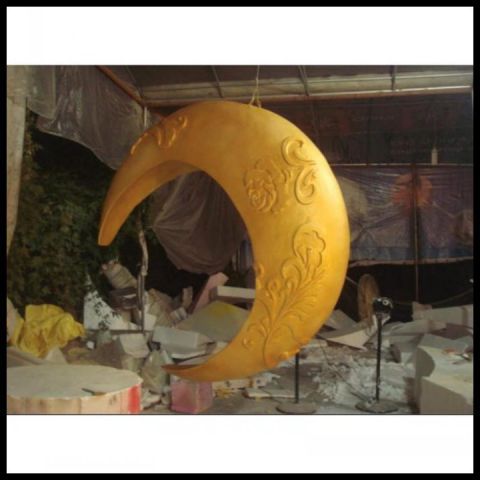 景區月亮雕塑,鍍金歐式雕塑,鐵藝材質 景區月亮雕塑,鍍金歐式雕塑,鐵藝材質